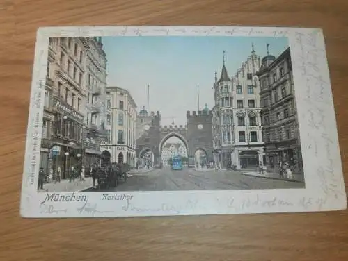 alte AK - München , 1905 , Karlsthor , Ansichtskarte !!
