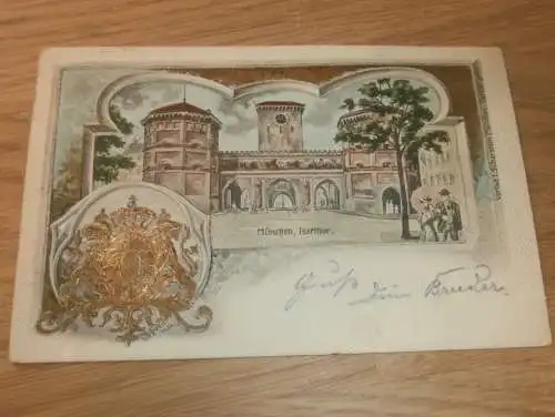 alte AK - München , ca. 1899 , Isarthor , Ansichtskarte !!