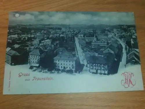 alte AK - Traunstein , 1898 , Panorama , Ansichtskarte !!