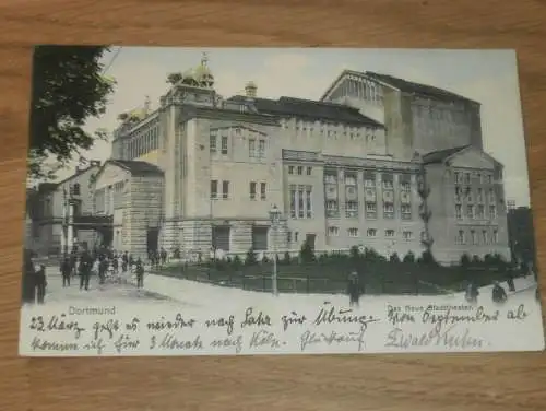 alte AK - Dortmund , 1906 , das Neue Stadttheater , Ansichtskarte !!