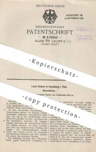 original Patent - Louis Steiner , Sonneberg / Thüringen | 1924 | Mamastimme | Stimme | Puppe , Spielzeug , Puppen