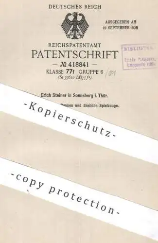 original Patent - Erich Steiner , Sonneberg / Thüringen | 1924 | Sprechwerk für Puppen | Puppe , Spielzeug , Stimme