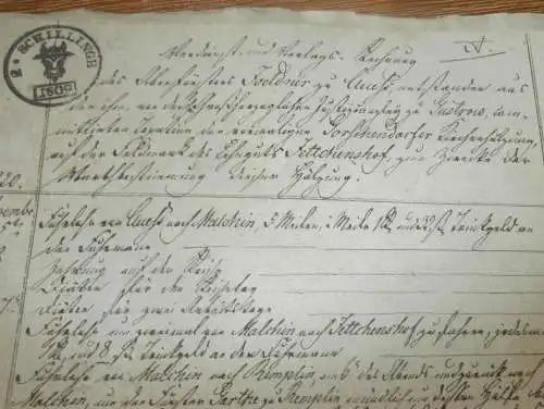 Lehngut Jettchenshof bei Malchin , 1820 , alte Akte , Gorschendorf , Remplin , Göldner Klueß , Güstrow , Mecklenburg