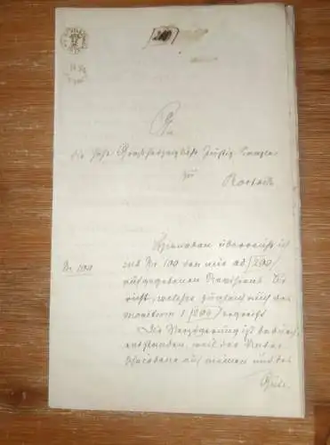 Gutsbesitzer Bobsien auf Gut Wustrow , 1872 , Kägsdorf , Hohen Niendorf , Bastorf Westenbrügge , alte Akte , Mecklenburg