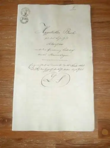 Hypothekenbuch für das Lehngut Schorssow mit Carlshof , 1825, alte Akte , Graf Hahn ,35 Seiten ,extrem RAR , Mecklenburg