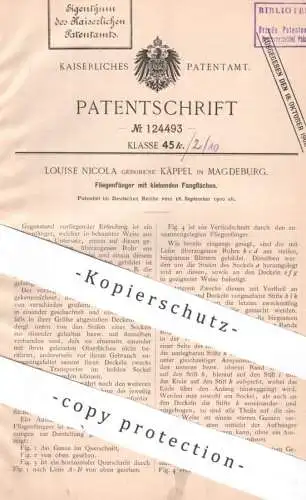 original Patent - Louise Nicola geb. Käppel , Magdeburg | 1900 | Fliegenfänger mit klebender Fangfläche | Insektenfänger