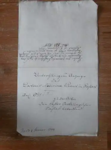 Pastorius Oerthling zu Satow , 1799 , alte Akte , Kranel in Rostock , Mecklenburg !!