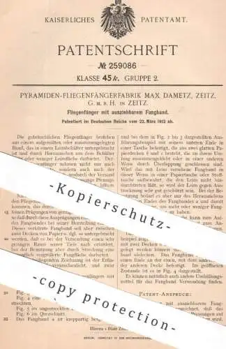 original Patent - Pyramiden Fliegenfängerfabrik Max Dametz , Zeitz GmbH | Fliegenfänger mit Fangband | Insektenfänger
