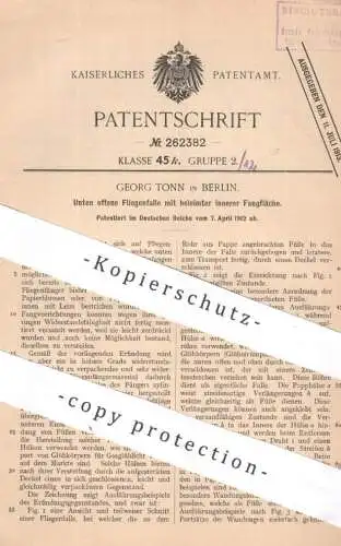original Patent - Georg Tonn , Berlin | 1912 | Fliegenfalle mit Leim - Fangfläche | Fliegenfänger | Insektenfänger !