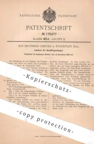 original Patent - Kay Brothers Limited , Stockport , England | 1905 | Gehäuse für Bandfliegenfänger | Fliegenfänger !!