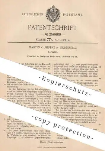 original Patent - Martin Gumpert , Nürnberg | 1912 | Karussell | Karussells | Flugzeugmotor , Rummel , Jahrmarkt