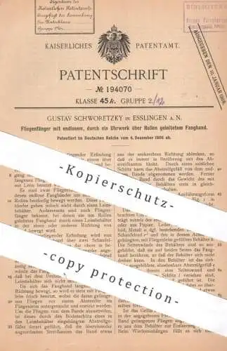 original Patent - Gustav Schworetzky , Esslingen a. N. | 1906 | Fliegenfänger mit endlosem Fanfband | Uhrwerk , Insekten