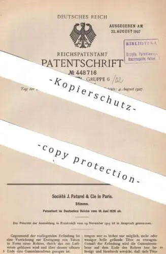 original Patent - Société J. Paturel & Cie , Paris , Frankreich | 1926 | Stimme | Stimmen | Membran | Spielzeug , Puppe