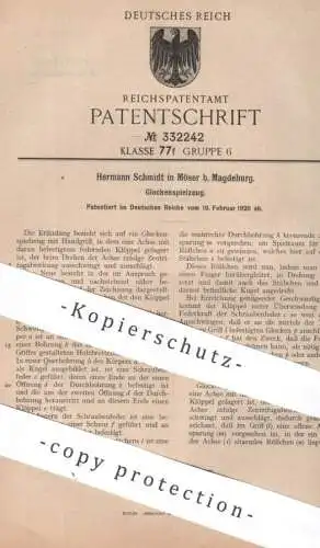 original Patent - Hermann Schmidt , Möser / Magdeburg | 1920 | Glockenspielzeug | Glocke , Glocken , Spielzeug | Kugel