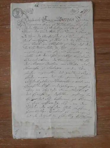 von Plessen auf Gut Harkensee b. Dassow , 1812 , Gut Sierhagen , von Ranzau , alte Akte , Rosenhagen , Mecklenburg !!!