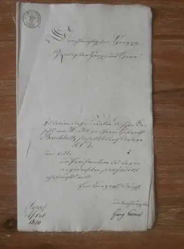 alte Akte , von Oertzen auf Gut Thelkow b. Tessin i. Mecklenburg , 1810 , Hofrath Bouchholtz , Schwerin in Mecklenburg !