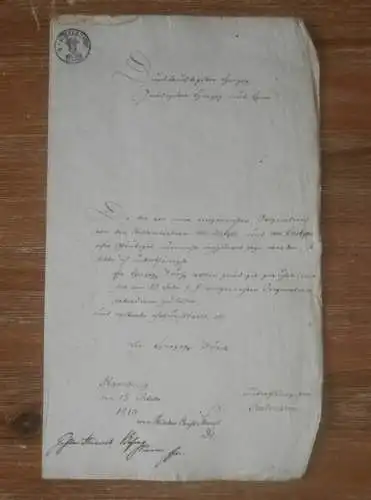 alte Akte , von Oertzen auf Gut Thelkow bei Tessin , 1810 , von Lowtzow , Hamburg , Mecklenburg !!