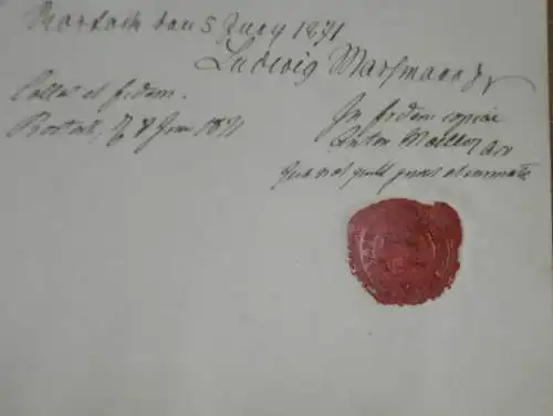 alte Akte , Frau E. von Oertzen geb. von Klitzing , 1871 , Roggow bei Rerik in Mecklenburg !!