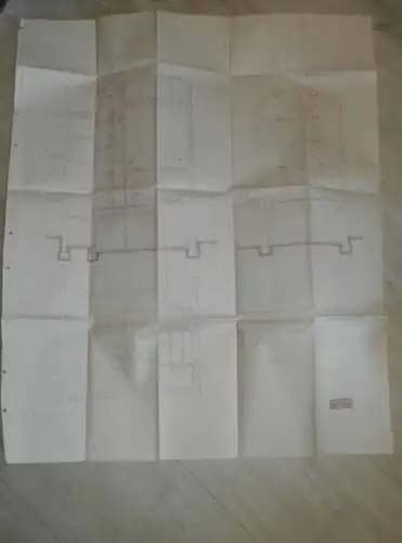 Janssen & Bechly , Brauerei Neubrandenburg ,1912 , Sudhaus , riesiger original Faltplan ,ca. 820 x 1030 mm !!