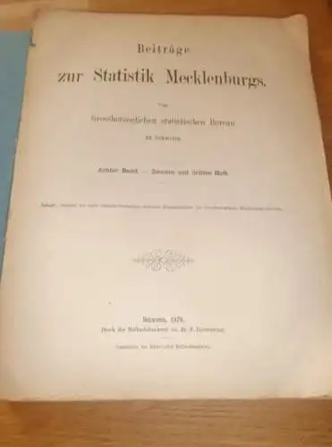 Statistik Mecklenburg 1876 , Forst und Jagd von Bützow , Dargun , Doberan , Lübz , Wismar , Rehna , Ritzerow , Wabel !!
