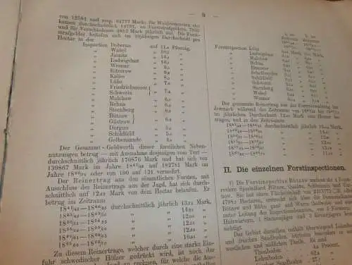 Statistik Mecklenburg 1876 , Forst und Jagd von Bützow , Dargun , Doberan , Lübz , Wismar , Rehna , Ritzerow , Wabel !!