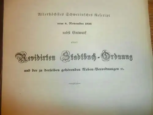 Stadtbuch-Ordnung in Mecklenburg , 1856 , Adressbuch , Güter , Protokolle , alte Akte , 65 Seiten !!