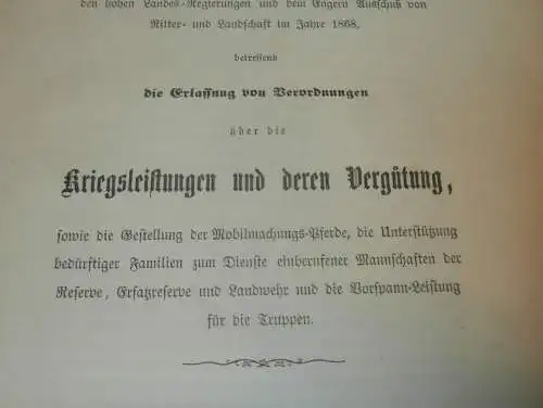 Pferde-Mobilmachung in Mecklenburg , 1868 , Landwehr , Militär , Rekrutierung , Armee , Krieg , alte Akte , 80 Seiten !!