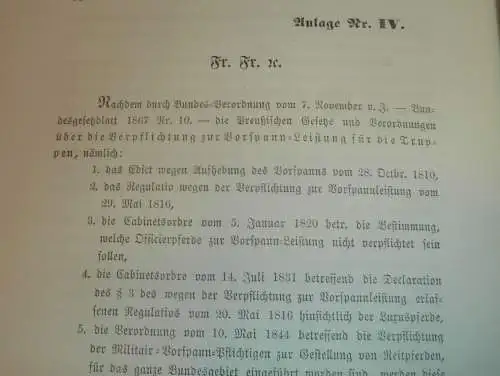 Pferde-Mobilmachung in Mecklenburg , 1868 , Landwehr , Militär , Rekrutierung , Armee , Krieg , alte Akte , 80 Seiten !!