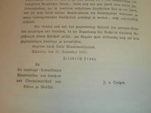 Pferde-Mobilmachung in Mecklenburg , 1868 , Landwehr , Militär , Rekrutierung , Armee , Krieg , alte Akte , 80 Seiten !!