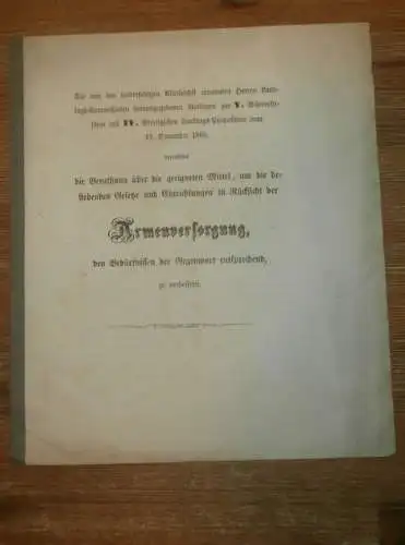 Armenversorgung in Mecklenburg , 1868 , Armenverband , Obdachlosigkeit , obdachlos ,11 Seiten !!