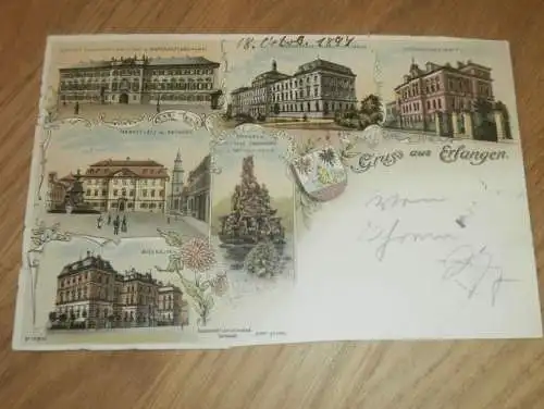 alte AK - Erlangen , 1897 , Litho , Ansichtskarte !!