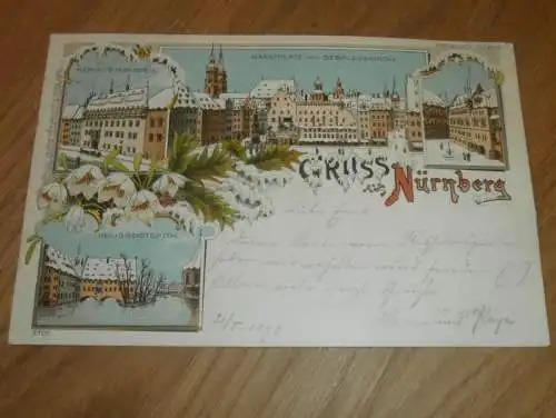 alte AK - Nürnberg , 1898 , Litho , Ansichtskarte !!