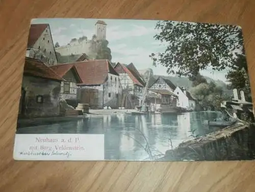 alte AK - Neuhaus a.d. Pegnitz , 1908 , Burg Veldenstein , Ansichtskarte !!
