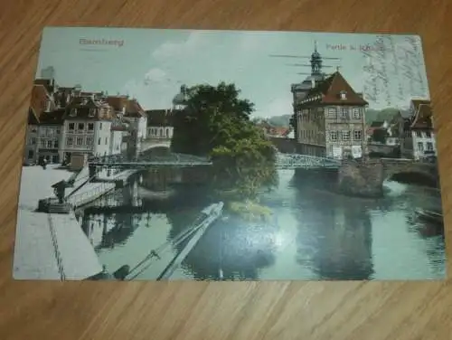 alte AK - Bamberg , 1914 , Partie beim Rathaus , Ansichtskarte !!