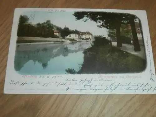 alte AK - Bamberg , 1900 , Hainpartie mit Concordia , Ansichtskarte !!