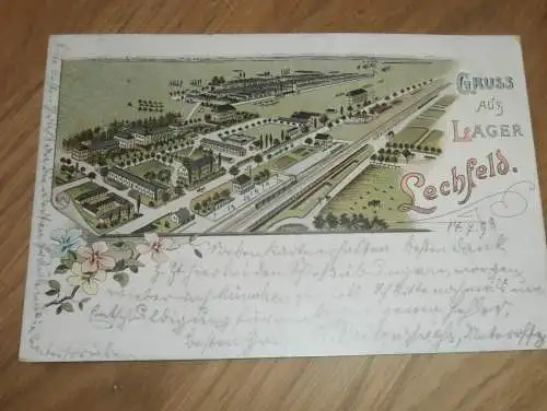 alte AK - Lager Lechfeld , 1898 , b. Augsburg , Ansichtskarte !