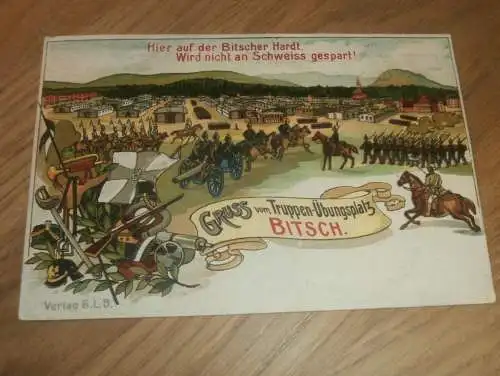 alte AK - Bitsch / Bitche , ca. 1905 , Truppenübungsplatz , Ansichtskarte