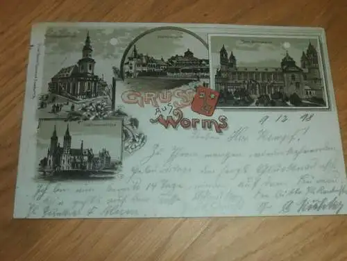 alte AK - Worms , 1898 , Litho , Ansichtskarte