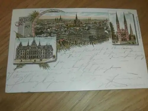 alte AK - Wiesbaden , 1898 , Litho , Ansichtskarte !!
