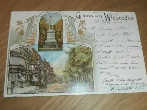 alte AK - Wiesbaden , 1900 , Litho , Ansichtskarte !!