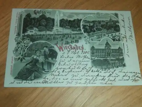 alte AK - Wiesbaden , 1898 , Litho , Ansichtskarte !!