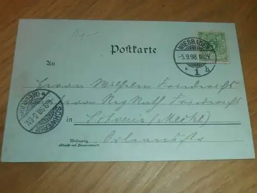 alte AK - Wiesbaden , 1898 , Litho , Ansichtskarte !!