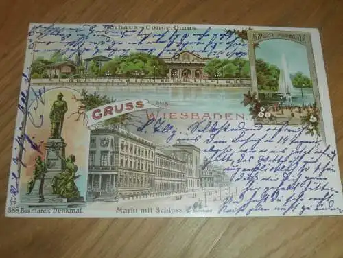 alte AK - Wiesbaden , 1902 , Litho , Ansichtskarte !!