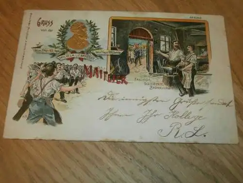 AK Litho Maifeier Wilhelm Liebknecht , 1900 , alte Ansichtskarte , Postkarte !!!