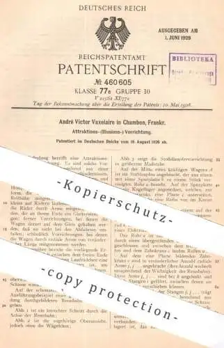 original Patent - André Victor Vaxelaire , Chambon , Frankreich | 1926 | Attraktions-(Illusions-)Vorrichtung | Karussell