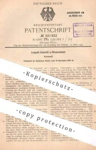 original Patent - Leopold Schmidt , Wesermünde | 1929 | Karussell  | Ringelbahn | Hebel , Hebelwerk , Ringbahn