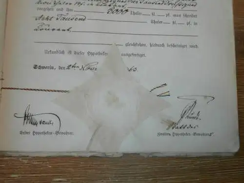 alte Akte - 1866 , Fritz Stein in Waren / Müritz ,  Reppelin b. Ribnitz in Mecklenburg , Willebrandt zu Dewitz Nahmacher