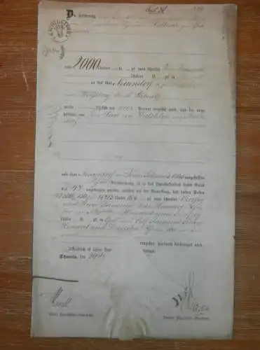 alte Akte - 1865 , Carl von Walsleben auf Neuendorf b. Ribnitz , Halbach zu Basedow , Dummerstorf in Mecklenburg