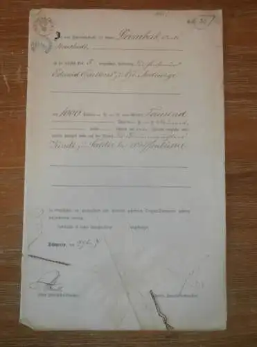 alte Akte - 1873, Kindt zu Salder b. Wolffenbüttel , Dambeck b. Neustadt in Mecklenburg , Medwege b. Schwerin Salzgitter