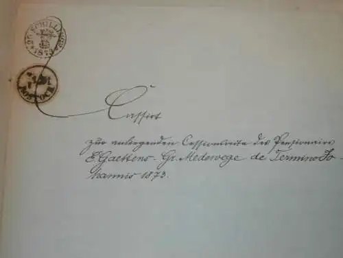 alte Akte - 1874 , L. Franck zu Warbelow b. Gnoien i. Mecklenburg , Ankershagen Dambeck b. Neustadt ,Medwege b. Schwerin